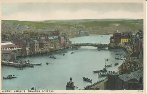 PC36390 Whitby mit Blick auf Larpool. Lachs. Gravur. Nr. 7735