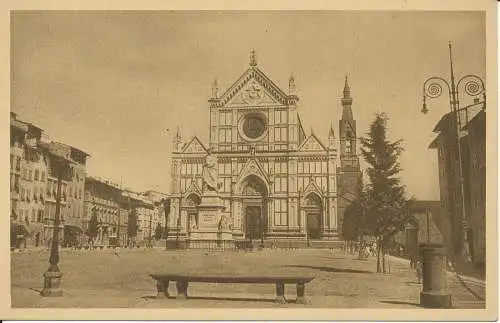 PC37643 Florenz. Kirche S. Kreuz und Statue von Dante. B. Hopkins