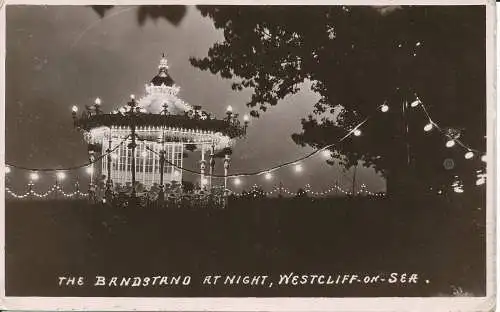 PC35777 Der Bandstand bei Nacht. Westcliff on Sea. 1912. B. Hopkins