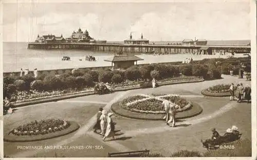 PC35550 Promenade und Pier. St. Annes on Sea. Fortschritt. Nr. G.3628. 1936