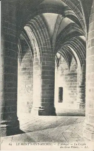 PC36701 Le Mont Saint Michel. L Abtei. Die Krypta der großen Säulen. LL. Nr. 64