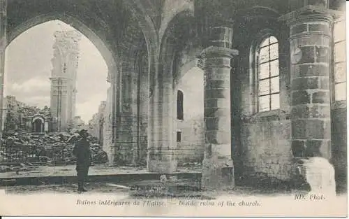 PC37274 Kampagne. Innenruinen der Kirche. Neurdein. B. Hopkins