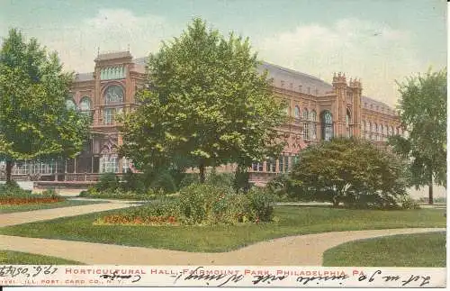 PC36711 Gartenbauhalle. Fairmount Park. Philadelphia. Pa. 1905. B. Hopkins