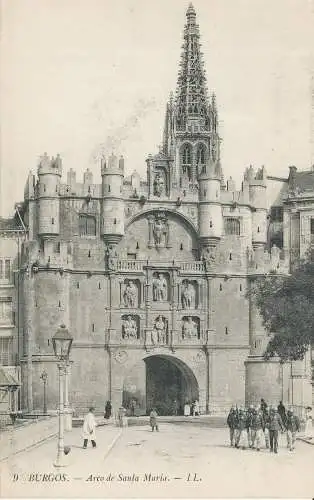 PC37309 Burgos. Arc de Santa Maria. LL. Nr. 9. B. Hopkins