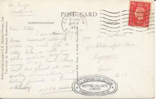 PC35798 Eastbourne von Foot of Downs. RP. 1939. B. Hopkins