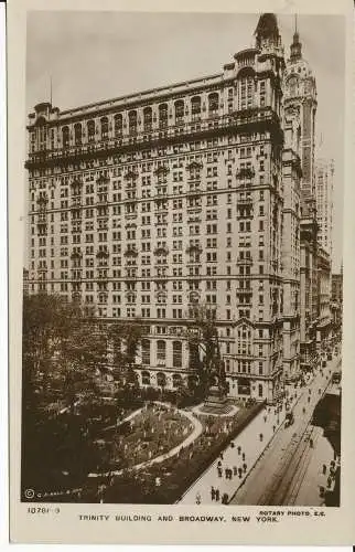 PC36726 Trinity Building und Broadway. New York. Drehbar. B. Hopkins