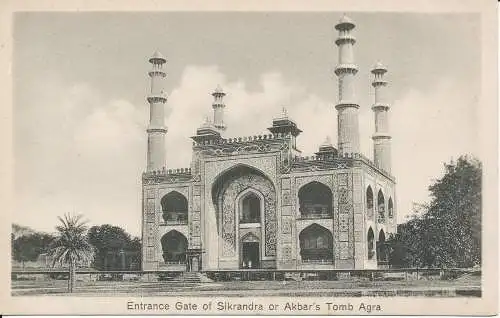 PC37564 Eingangstor von Sikrandra oder Akbars Grab Agra. Lal Chand