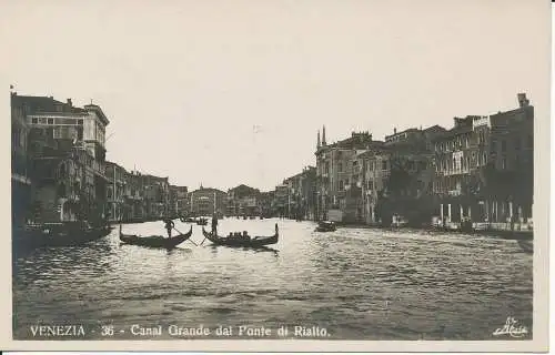PC37614 Venedig. Canal Grande von der Rialtobrücke. A. Traldi. B. Hopkins