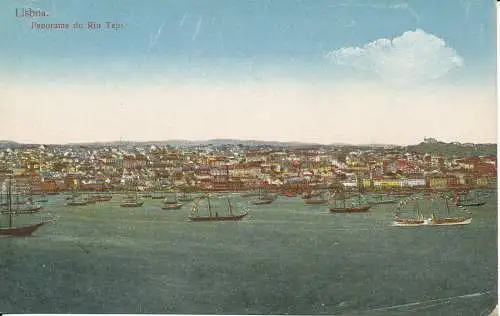 PC37285 Lissabon. Panorama von Rio Tejo. B. Hopkins