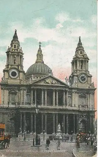 PC26688 St. Pauls Cathedral. Westfront. London. G. D. und D. The Star. 1909