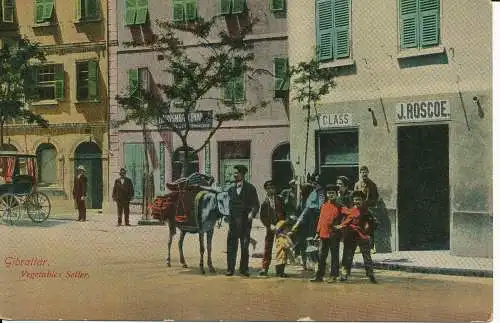 PC37332 Gibraltar. Gemüseverkäufer. V. B. Cumbo. B. Hopkins