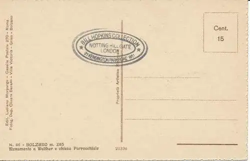 PC36747 Bozen m. 265. Waltherdenkmal und Pfarrkirche. Luciano Morpu