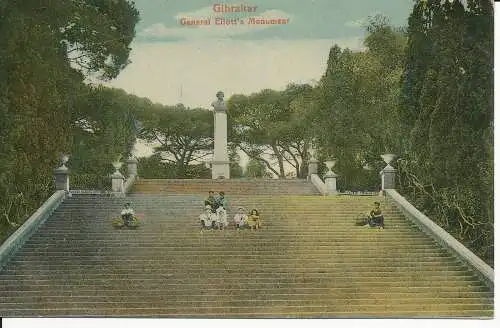 PC36718 Gibraltar. General Eliotts Monument. V. B. Cumbo. B. Hopkins