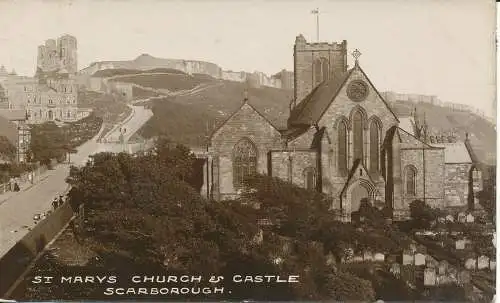 PC35795 St. Marys Kirche und Schloss. Scarborough. 1913. B. Hopkins