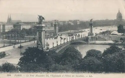 PC35790 Paris. Die Alexander-III-Brücke. L Esplanade und l Hotel des Invalides. LL.