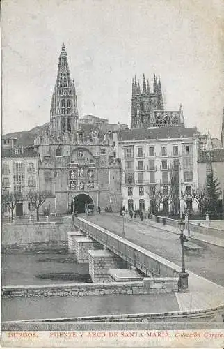 PC36813 Burgos. Brücke und Bogen von Santa Maria. Garcia. 1908. B. Hopkins