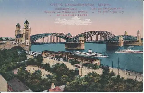 PC38663 Coeln. Hohenzollernbrucke. Sudseite. B. Hopkins