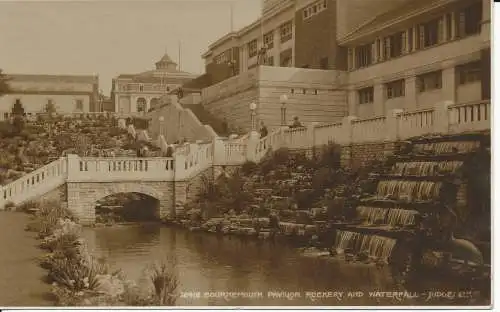 PC35716 Bournemouth-Pavillon. Stein und Wasserfall. Judges Ltd. Nr. 12412. 1934.