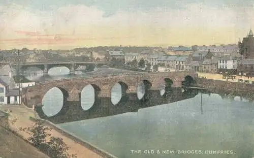 PC36006 Die alte und neue Brücke. Dumfries. National. 1904