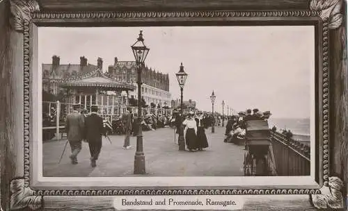 PC35850 Bandstand und Promenade. Ramsgate. Davidson Brothers. Beliebt