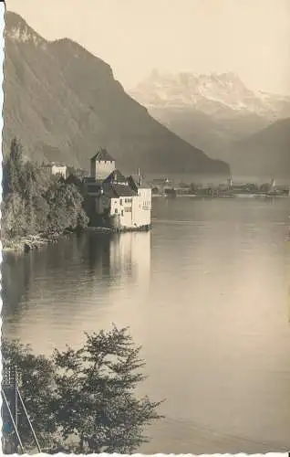 PC37830 alte Postkarte. Berg in der Nähe von See und Schloss. Fransioli Freres. B. Ich habe