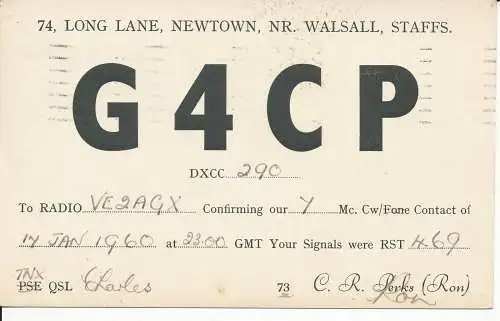 PC36016 alte Postkarte. G4CP. Long Lane Newtown. Nr. Walsall. Mitarbeiter. 1960