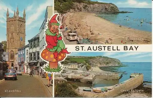 PC36017 St. Austell Bay. Multi-View. Lachs. 1974