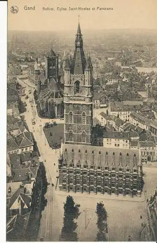 PC37419 Gent. Glockenturm Nikolauskirche und Panorama. Ern Thill. B. Hopkins