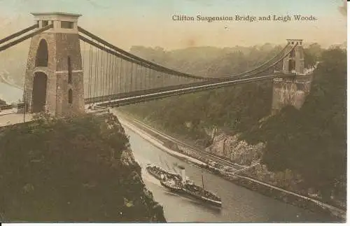 PC36062 Clifton Hängebrücke und Leighholz. H. B. und S. 1916