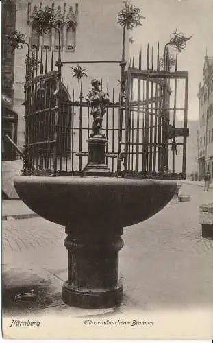 PC38941 Nürnberg. Gansemannchen Brunnen. Richard Borek. B. Hopkins