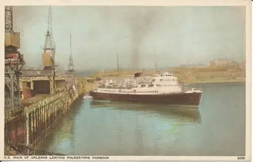 PC36072 S. S. Maid of Orleans verlässt Folkestone Harbour. Schuhschmied und Etheridg