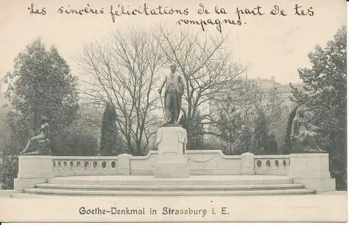 PC38727 Goethe Denkmal in Straßburg i. E. B. Hopkins