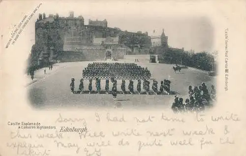PC36049 Castle Esplanade und Cameron Highlanders. Edinburgh. Schloss. 1903