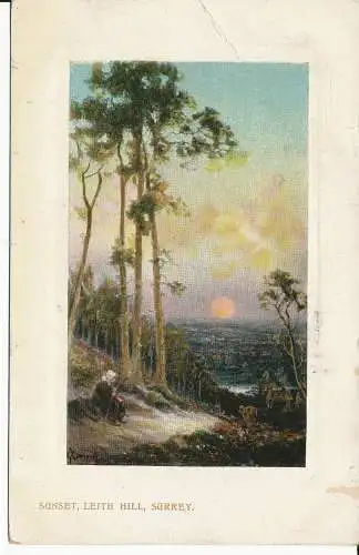 PC35938 Sonnenuntergang. Leith Hill. Surrey. Wildt und Kray. Nr. 1322. 1908