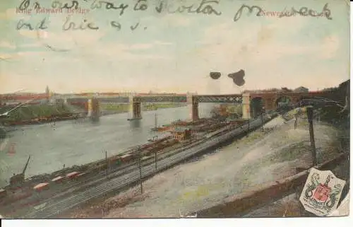 PC36168 King Edward Bridge. Newcastle auf Tyne. Milton. Glasette. Nr. 2940. 1908