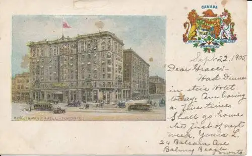 PC39682 King Edward Hotel. Toronto. Kanada. 1905