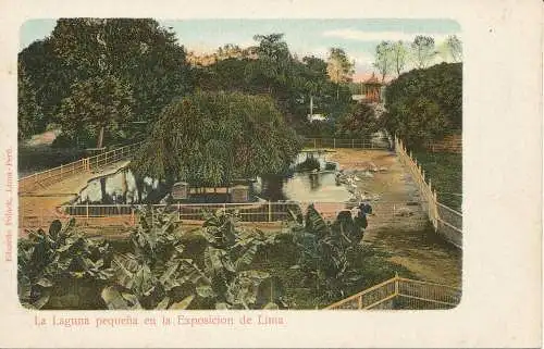 PC40338 La Laguna Pequena auf der Ausstellung in Lima. Polack. B. Hopkins