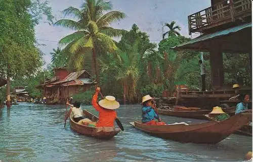 PC37922 Blick auf den Klong-Kanal in Dhonburi bei Bangkok. Thailand. 1974. B. Hopkins