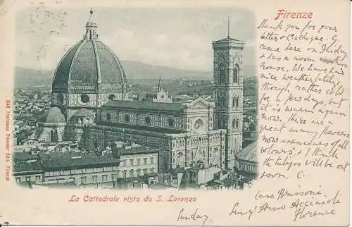 PC38815 Florenz. Die Kathedrale aus der Sicht von St. Lorenzo. Francesco Pineider