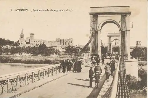 PC39057 Avignon. Hängebrücke. M. F. Beau. Nr. 15