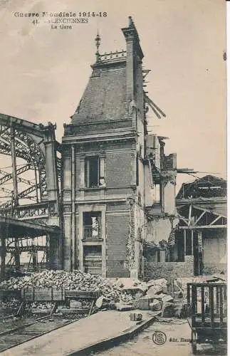 PC39027 Weltkrieg. Valenciennes. Der Bahnhof. 1919