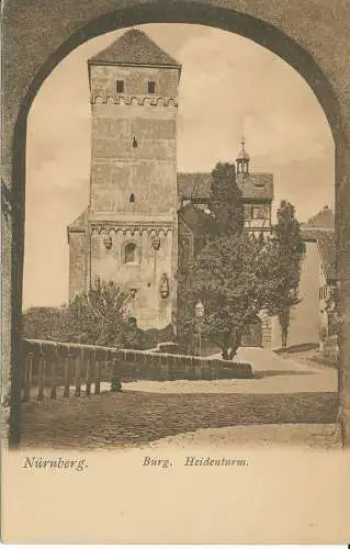 PC39774 Nürnberg. Burg. Heidenturm. Richard Borek. B. Hopkins