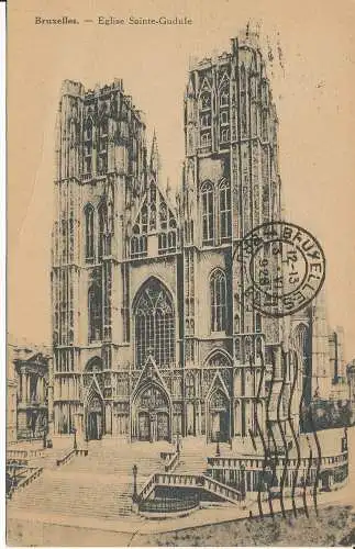 PC38970 Brüssel. Kirche Sainte Gudule. 1928
