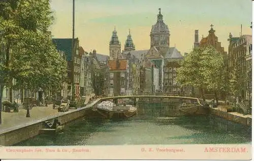 PC37858 O.Z. Voorburgwal. Amsterdam. Jos. Nuss. B. Hopkins