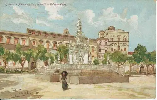 PC38013 Palermo. Denkmal für Philipp V. und Königspalast. B. Hopkins