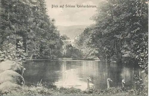 PC38731 Blick auf Schloss Reinhardsbrunn. C. Jagemann. B. Hopkins