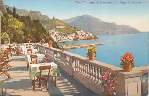 PC39068 Amalfi. Blick von der Terrasse des Hotels S. Caterina. A. Fusco Dipino