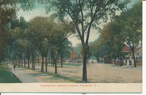 PC36027 Ulmwood und Reservoir Avenues. Providence. R.I. Litho Chrom. Nr. c11114