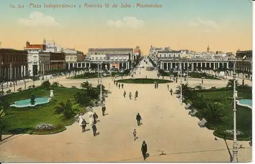 PC38242 Plaza Independencia und Avenida 18 de Julio. Montevideo. A. Carluccio. Nein