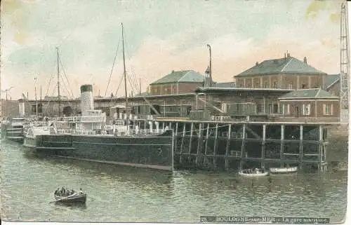 PC38083 Boulogne sur Mer. Der Bahnhof Maritime. Aqua. Nr. 28. B. Hopkins